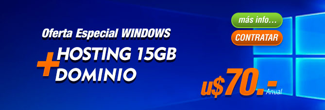Oferta Especial Windows :: Dominio + Hosting :: u$70.-